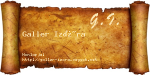 Galler Izóra névjegykártya